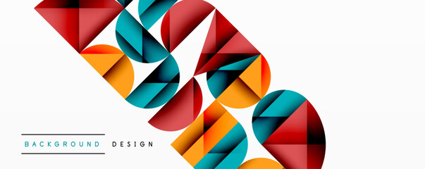 Minimal geometric abstract background. Circle square and triangle design