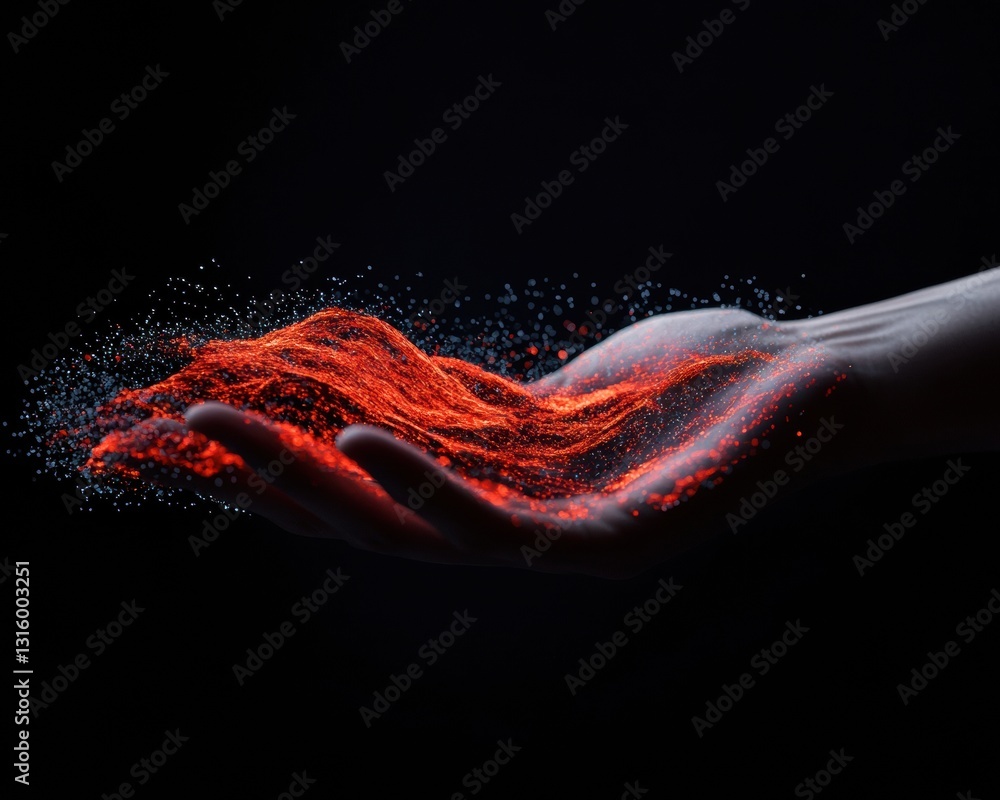 Poster Quantum Flow Next-Gen Digital Particle Visualization of Innovative AI Dynamics - Immersive Technological Transformation in Cutting-Edge Data Aesthetics