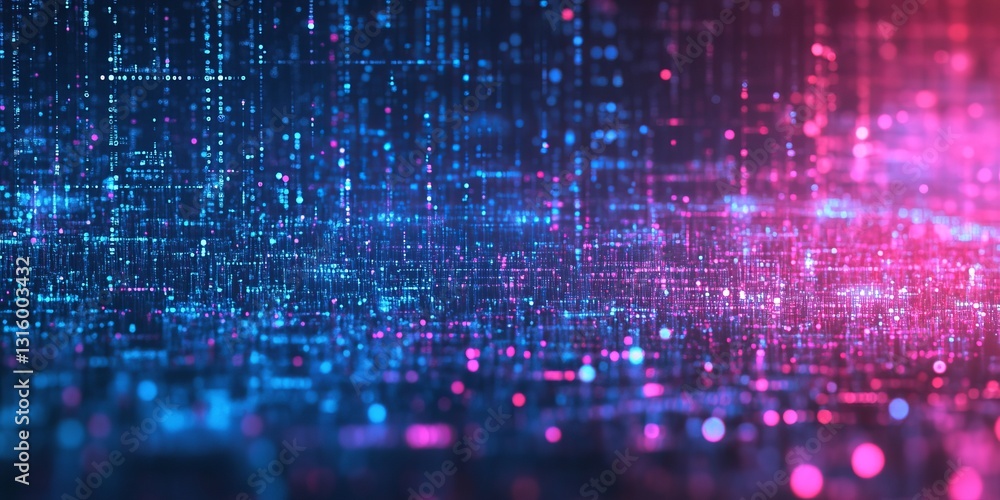 Poster explore a subtle digital noise background showcasing iot patterns in vibrant colors. this abstract d
