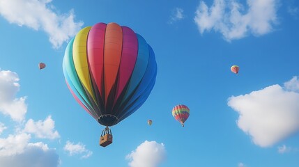 Obraz premium Vibrant Hot Air Balloon Festival: Colorful Balloons Floating in the Sky