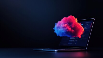 Quantum Cloud Innovation Futuristic Digital Visualization of Immersive Data Architecture with Vibrant AI-Powered Nebula for Next-Gen Tech Storytelling