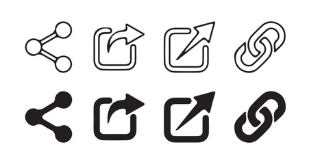 High Quality Flat and Minimalist Social Media Share Icons. Professional Sharing Buttons for Websites .  Vector illustration  eps  10.