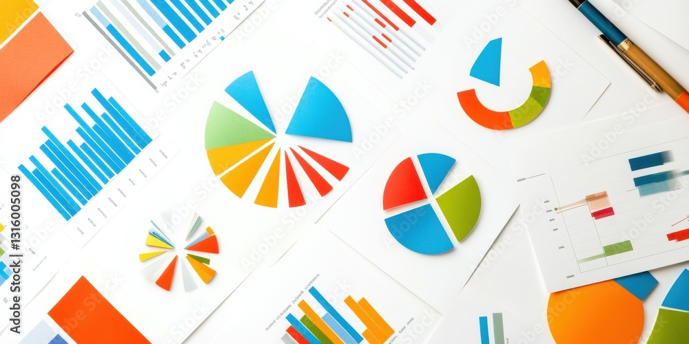 Poster Data-Driven Insights Revolution Colorful Analytics Workspace Visualizing Modern Business Intelligence with Vibrant Infographic Design and Strategic Decision-Making Tools