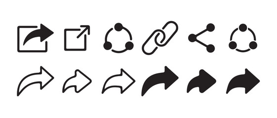 Naklejka premium High Quality Flat and Minimalist Social Media Share Icons. Professional Sharing Buttons for Websites . Vector illustration eps 10.