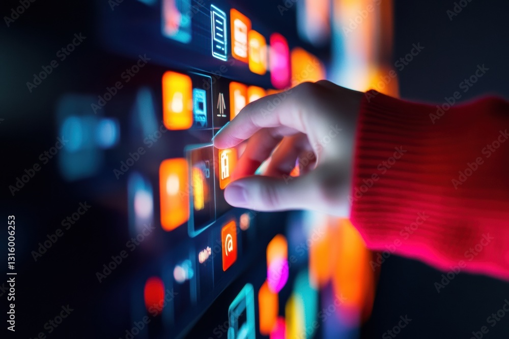 Poster Augmented Reality Interface Dynamic Digital Interaction Revealing Next-Gen Tech Engagement for Innovative Millennials and Gen Z Professionals