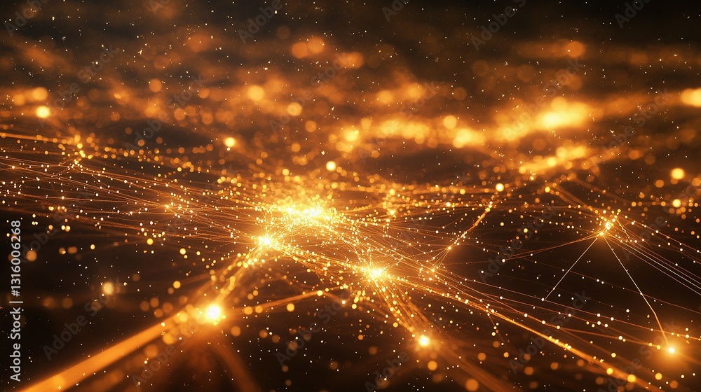 Poster modern technology background with glowing lines and abstract effects