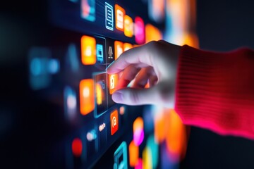 Augmented Reality Interface Dynamic Digital Interaction Revealing Next-Gen Tech Engagement for Innovative Millennials and Gen Z Professionals