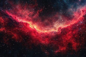 Stunning red nebula in cosmic space for astronomy lovers and science fiction imagery enthusiasts