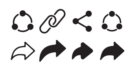 High-Quality Share Icon Set. Social Media Sharing Buttons. Flat and  Minimalist Design.black vector icon. vector illustration eps 10.