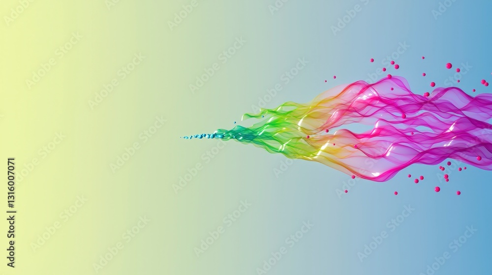 Poster abstract rainbow liquid flow colorful swirls dynamic design artistic background