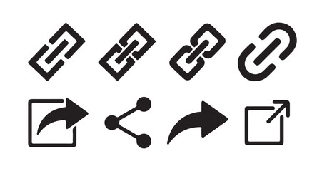 High-Quality Share Icon Set. Social Media Sharing Buttons. Flat and  Minimalist Design.black vector icon. vector illustration eps 10.