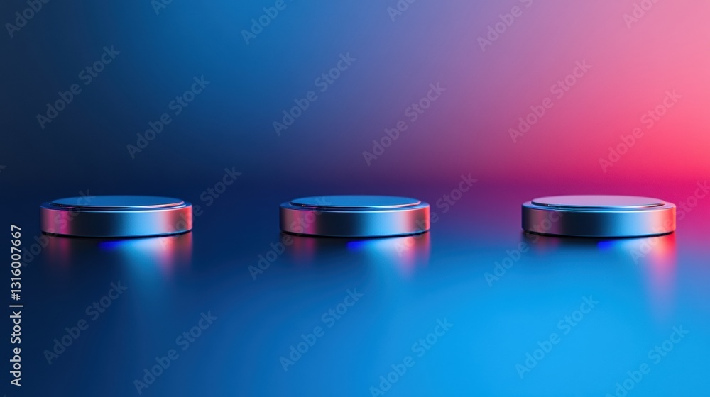 Aufkleber Quantum Cryptography Visualization Sleek Security Tokens in Futuristic Neon Gradient - Next-Gen Digital Authentication and Blockchain Innovation