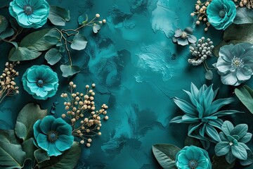 Elegant Teal Backdrop Design for Calming Website Texture and Decoration