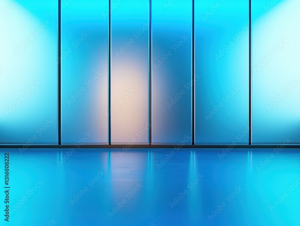 Aufkleber futuristic cybersecurity minimal tech space sleek azure blue digital infrastructure visualization fo