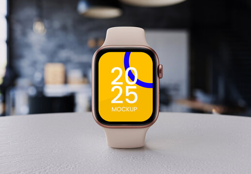 Smartwatch Mockup with Realistic Display