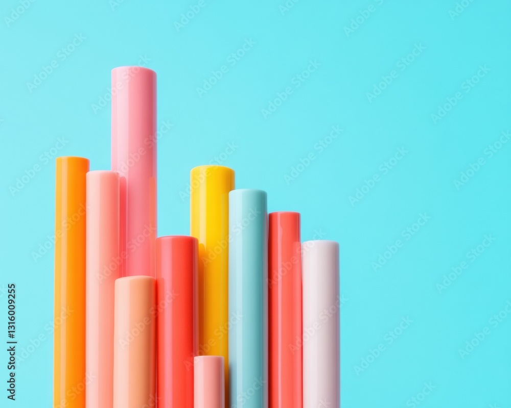 Leinwandbilder Vibrant Data Visualization Minimalist Color Gradient Columns Showcasing Creative Analytics and Design Trend Storytelling for Digital Marketers