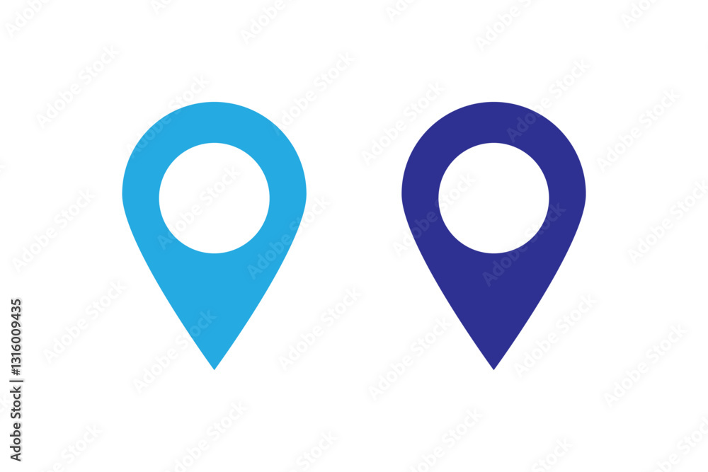 Poster location icon set map pointer pin sign symbol red black outline destination icon place address navig