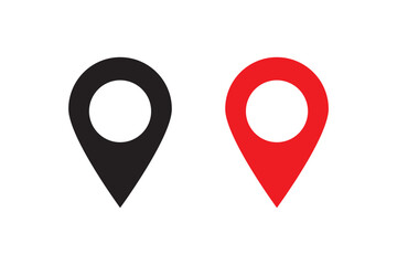 Fototapeta premium Location icon set, Map pin place marker. location pointer icon symbol in flat style. Location pin icon, Navigation sign