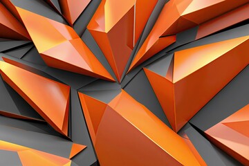 Obraz premium Three-Dimensional Abstract Orange Form with Futuristic Geometric Design