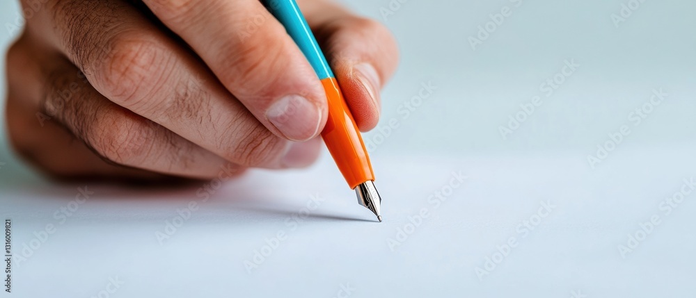 Poster minimalist legal precision ergonomic pen signing sleek contract with next-gen business authenticity 