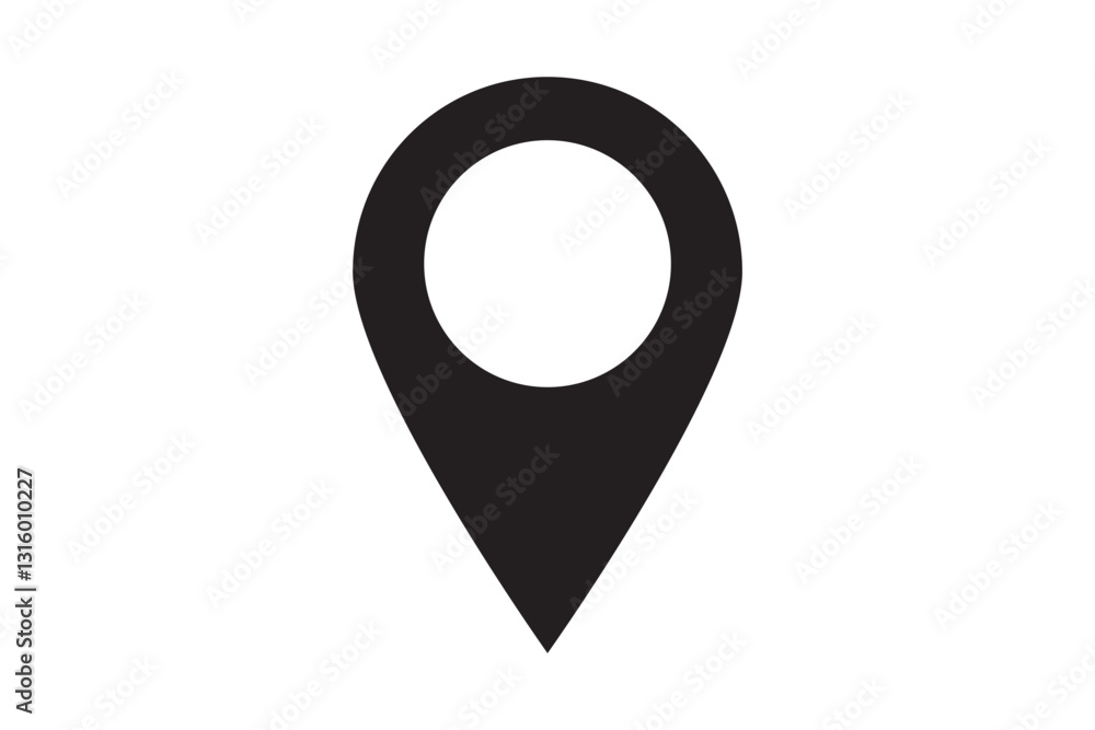 Poster location icon set, map pin place marker. location pointer icon symbol in flat style. location pin ic