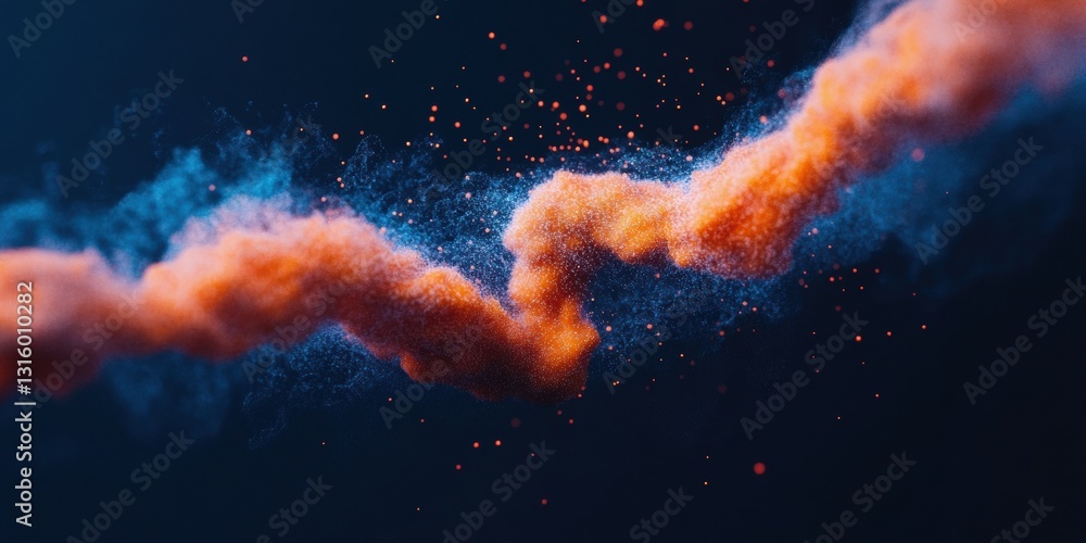 Poster Immersive Digital Flux Next-Gen AI Visualization of Quantum Particle Dynamics - Cutting-Edge Tech Aesthetic for Blockchain, Crypto, and Advanced Data Visualization