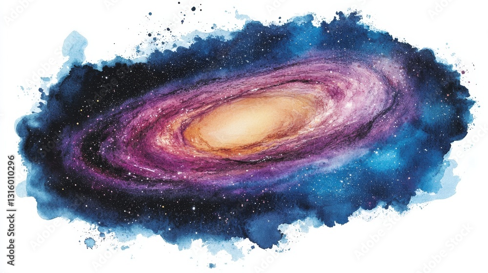 Canvas Prints a dark blue black galaxy is depicted in isolation on a transparent backdrop, representing space and 