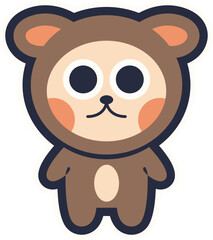 Cute Character Sticker Illustration