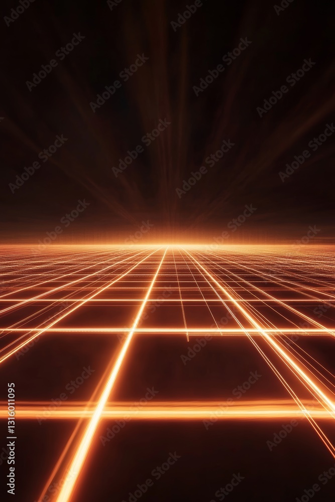 Poster explore a captivating futuristic abstract background featuring glowing lines and grids that create a
