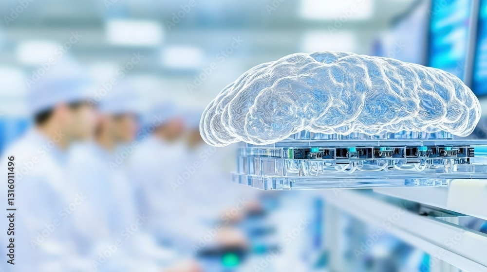 Aufkleber ai brain technology futuristic server data center network innovation