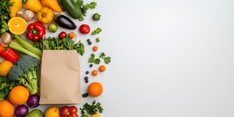Eco-Conscious Farmers Market Haul Vibrant Organic Produce in Sustainable Kraft Bag - Zero-Waste Lifestyle Inspiration for Mindful Urban Consumers