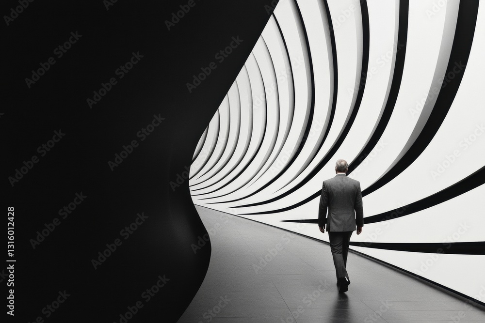 Poster liminal leadership architectural metaphor of professional transformation - minimalist corporate visi