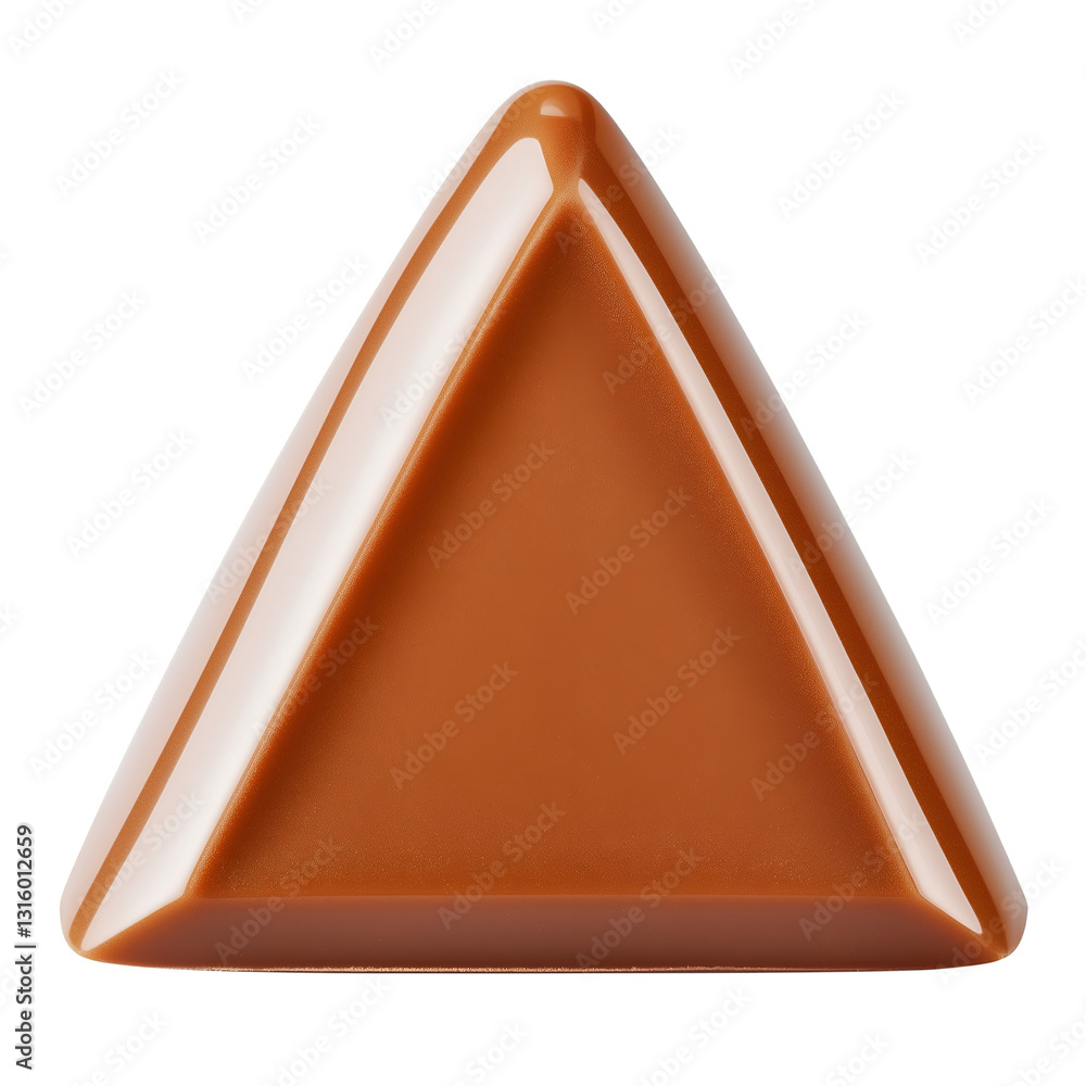 Poster brown triangle object with glossy finish and rounded edges