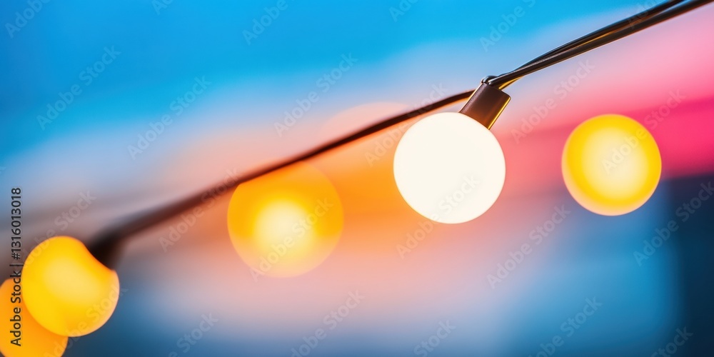 Poster luminous innovation gradient string lights illuminating modern design aesthetics - creative ambiance