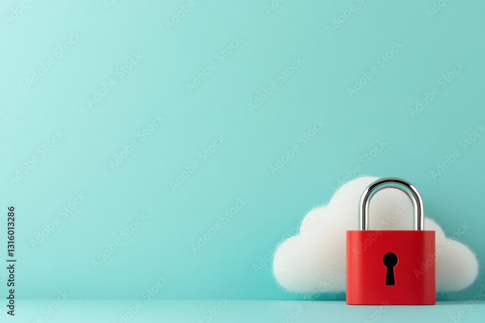 Poster minimalist cloud security visualization digital protection innovation for next-gen tech enterprises 