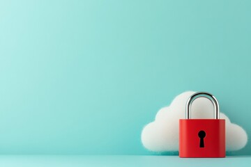 Minimalist Cloud Security Visualization Digital Protection Innovation for Next-Gen Tech Enterprises with Sleek Aesthetic and Data Privacy Focus