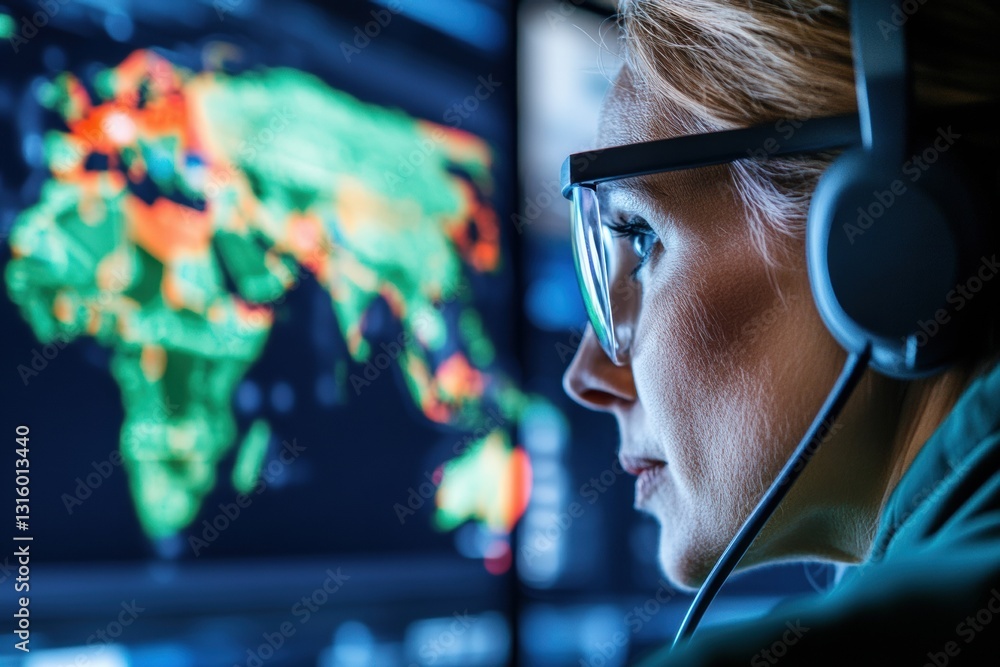 Aufkleber Quantum Cyber Intelligence Next-Gen Global Security Visualization for Enterprise Risk Management - Immersive Digital Surveillance and Predictive Threat Analytics