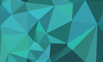 This vector design showcases a beautiful turquoise triangular mosaic, with varying shades of teal and green, forming a unique, vibrant pattern that captures attention with its depth and balance.