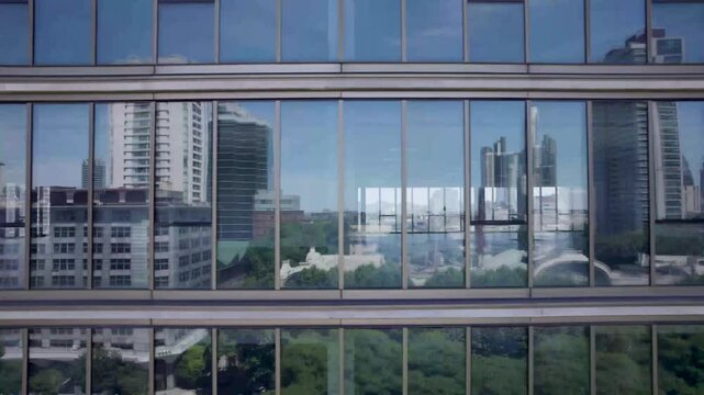Ventanas exteriores de edificio de oficinas. Oficinas. Empresas. Gran ciudad. Negocios. Businnes. Footage de Negocios.