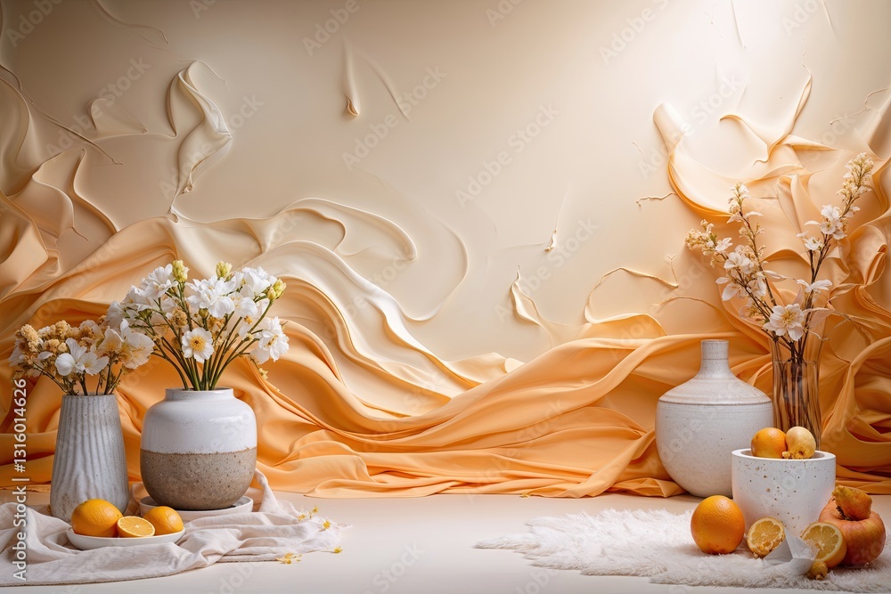 Poster soft cream gradient studio backdrop for elegant product display