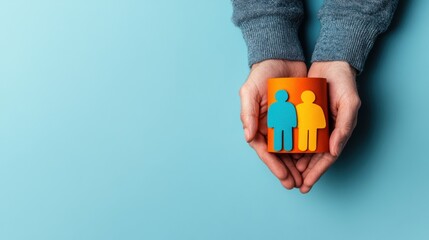 Inclusive Community Care Empathetic Hands Embracing Diverse Paper Silhouettes - Compassionate Social Support Visuals for Nonprofit Branding and Wellness Advocacy