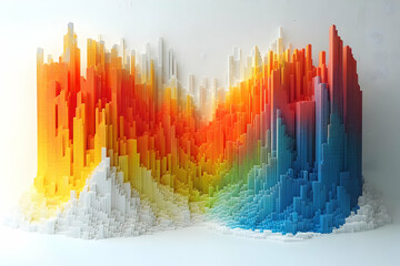 Abstract Colorful 3D Cityscape Design