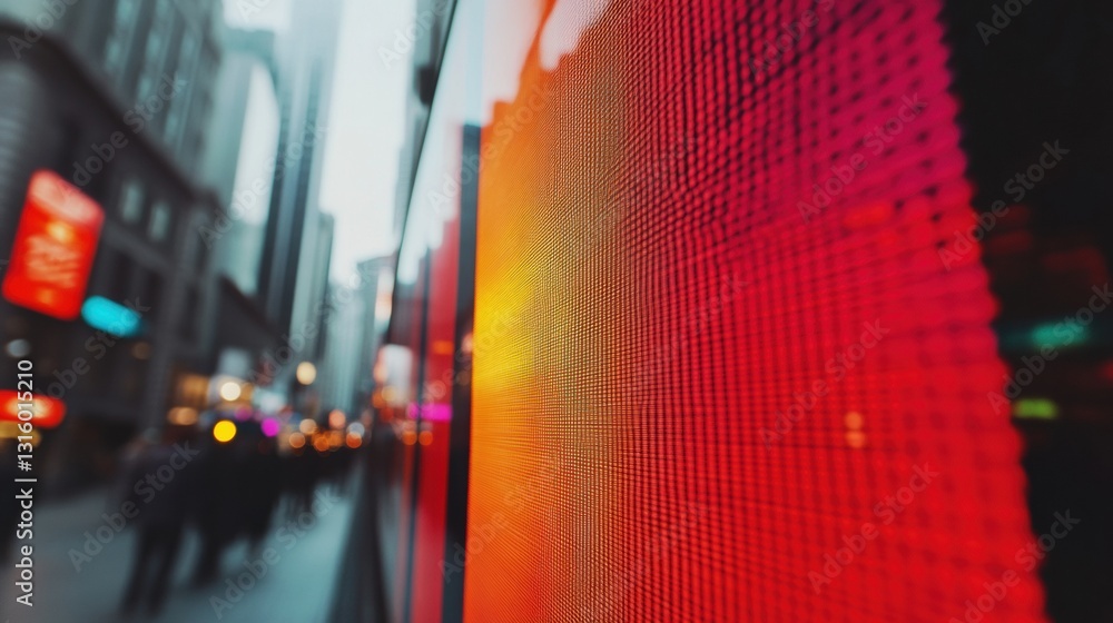 Poster urban digital pulse vibrant led display transforming city landscapes with immersive mixed-reality vi