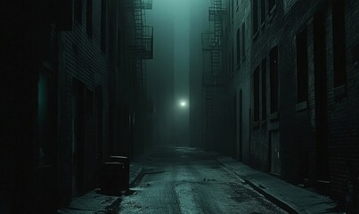 Alley fog night street city dark town urban wallpaper background