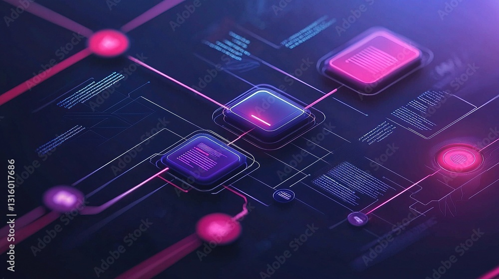 Poster abstract business process workflow with data and achievements