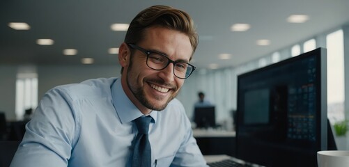 Obraz premium Businessman experiencing neck discomfort while working at office desk