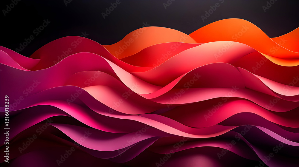 Poster abstract design with gradient waves and colors