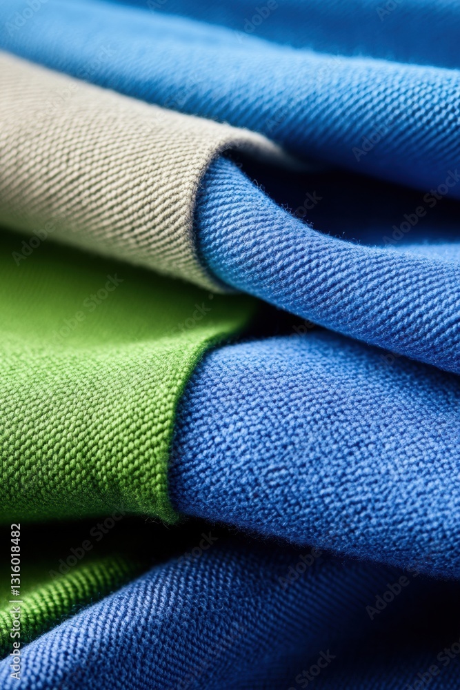 Poster sustainable color block textile innovation eco-friendly fabric design showcasing modern textural min