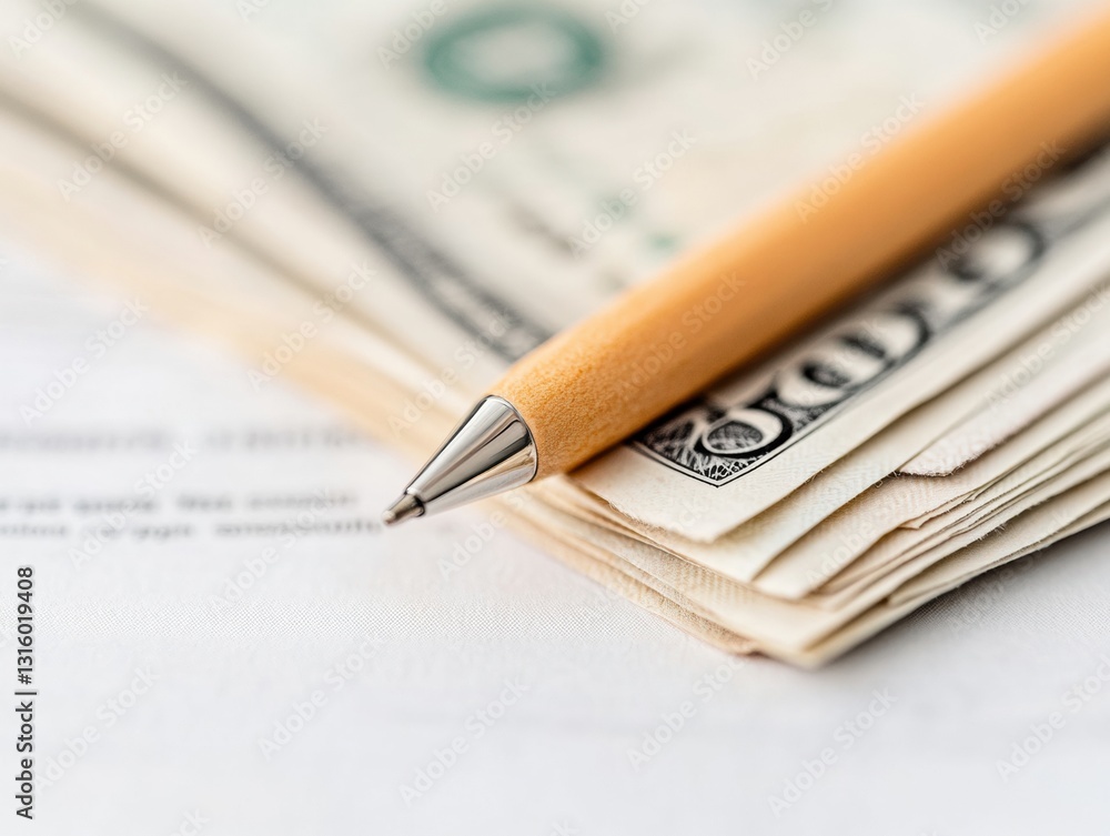 Poster minimalist financial strategy clean modern wealth management with precision pencil and high-contrast