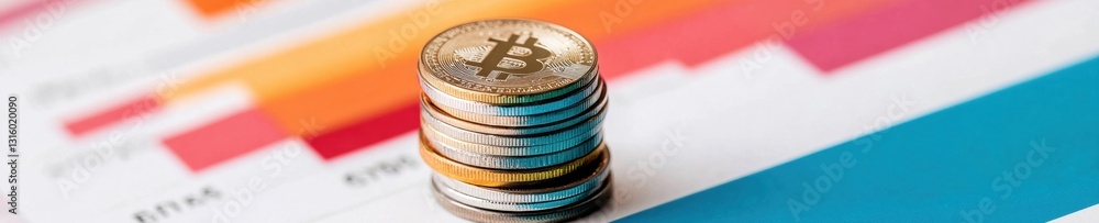 Poster Crypto Investment Analytics Dynamic Bitcoin Performance Visualization with Minimal Design - Next-Gen Financial Forecasting for Digital Wealth Strategies